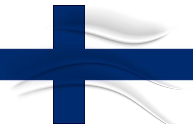 Staatsvlag van finland, stofeffect. illustratie, vector