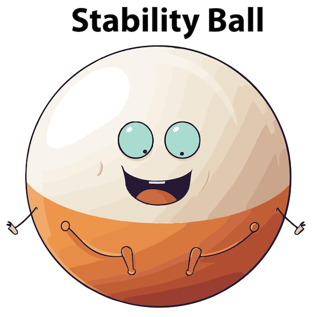 Stability Funny Ball Flat mascot vector illustration