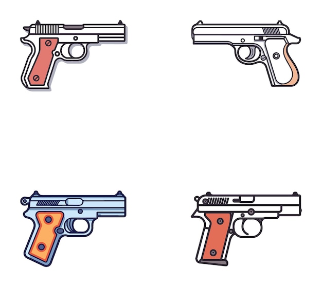 Vector stable gun vector minimal flat icon pack