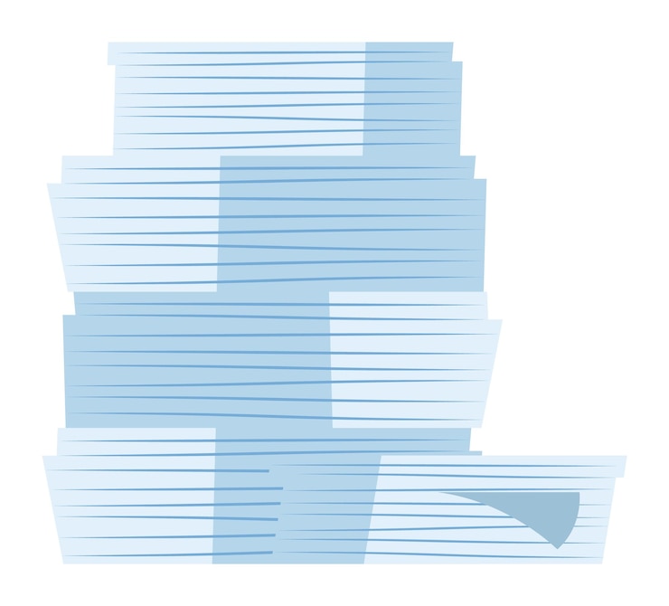 Vector stack blue books illustration organized neatly pile various sized books vector graphic isolated