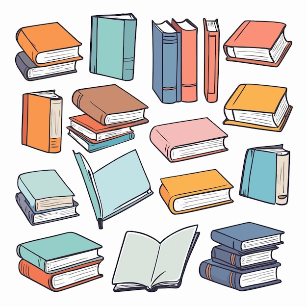 Stack of books illustration education concept