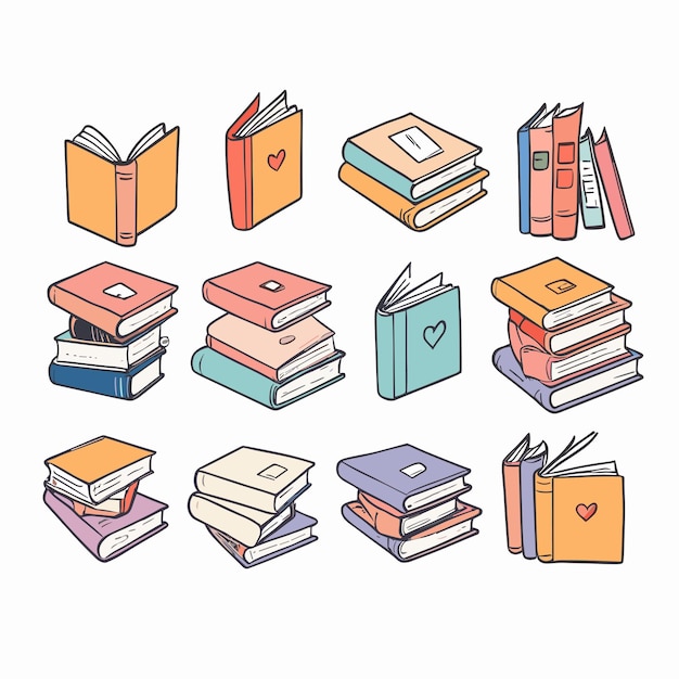 Stack of books illustration education concept