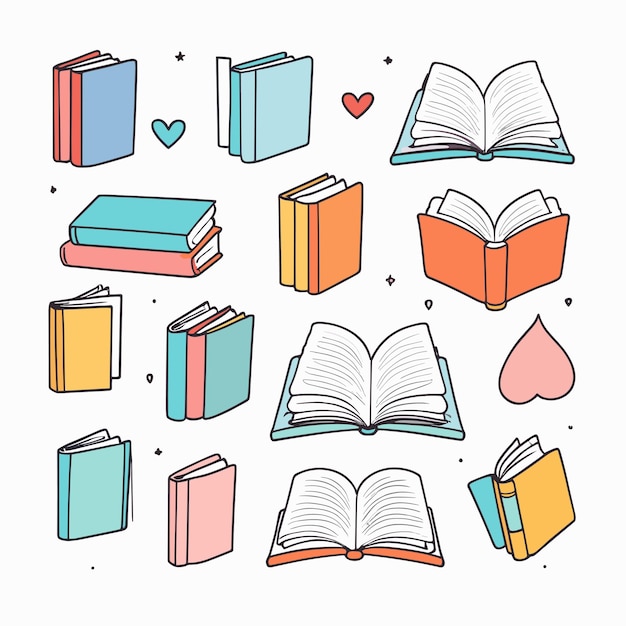 Stack of books illustration education concept
