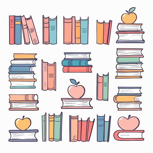 Stack of books illustration education concept