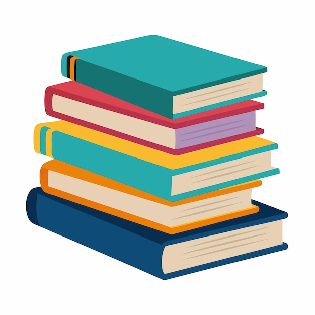 Склад книг Изображение сбора книг изолировано Концепция образования Векторная иллюстрация