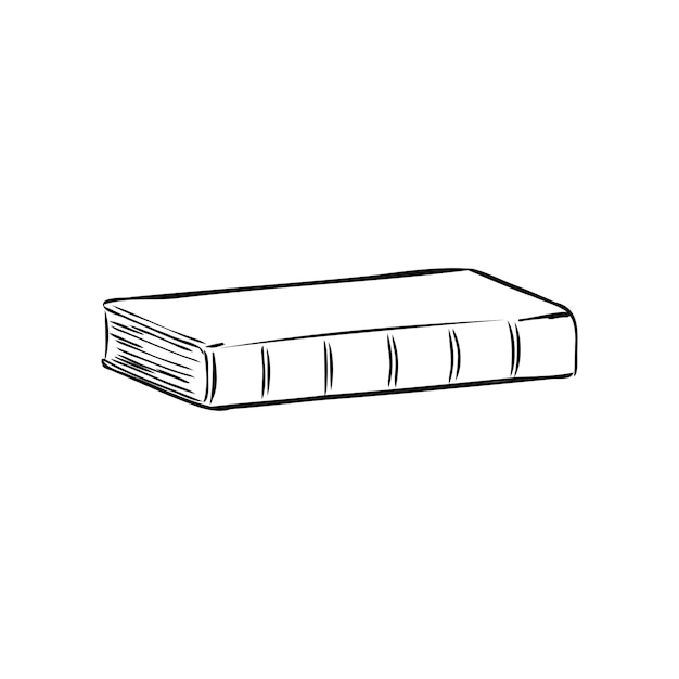 Stack of books isolated on white hand drawn sketch vector illustration