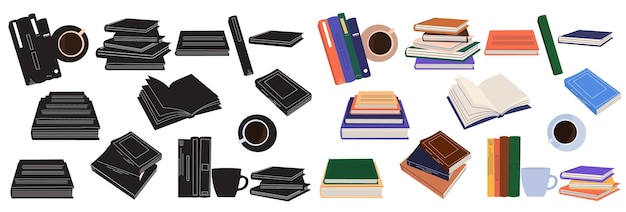 Stack of books line drawing sketch isolated vector