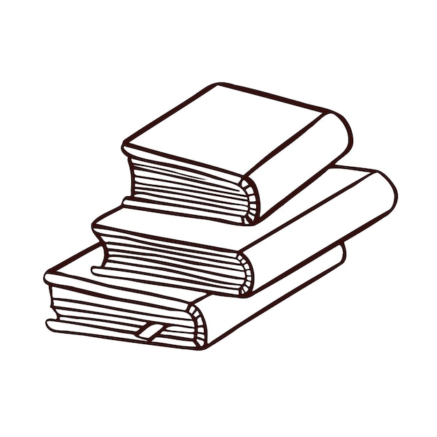 stack of books for reading textbooks notepads line monochrome