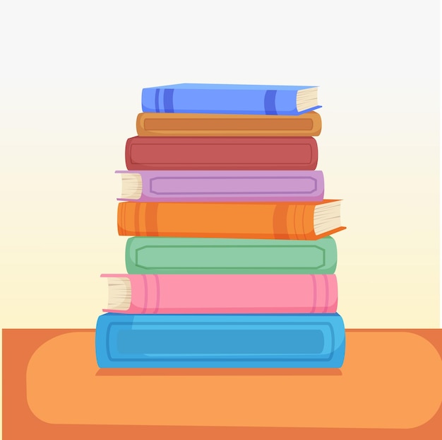 Стопка книг простая иллюстрация