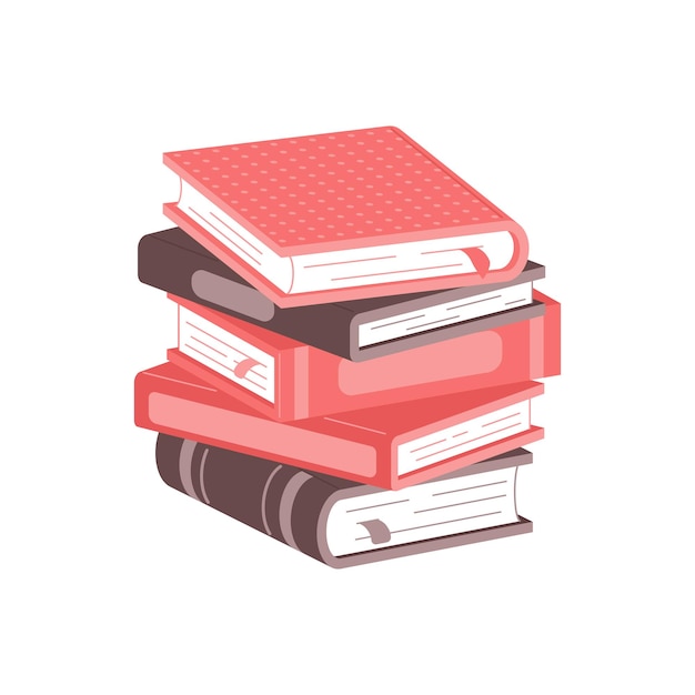 Stack of books on a white background pile of books vector illustration