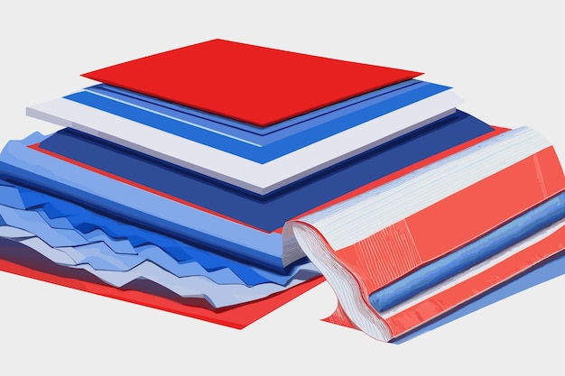 Vector stack of books on white background