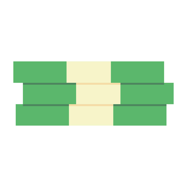 Vector stack of cash money dollar currency green icon