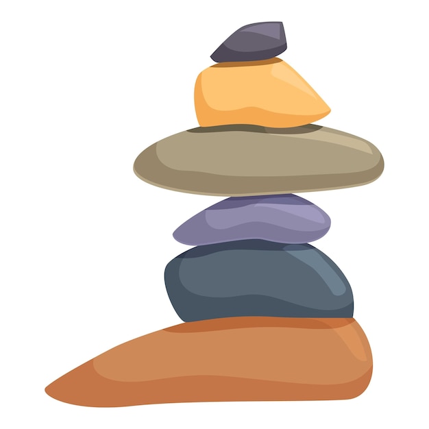 Stack of colorful balancing stones creating harmony and balance