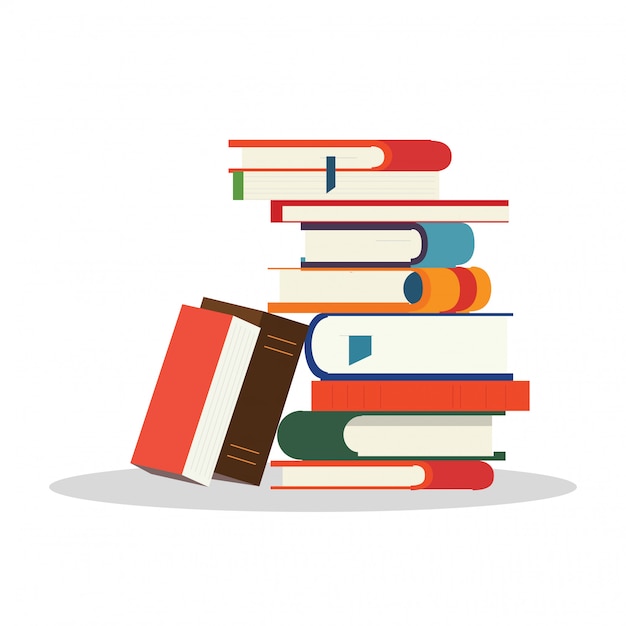 A stack colorful books. a of learning, knowledge and wisdom. illustration in a flat style