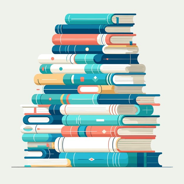 Stack of colorful books vector illustration generated ai