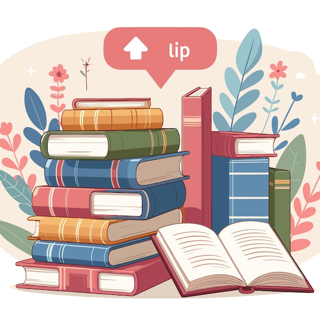 Stack of colorful books vector illustration generated ai