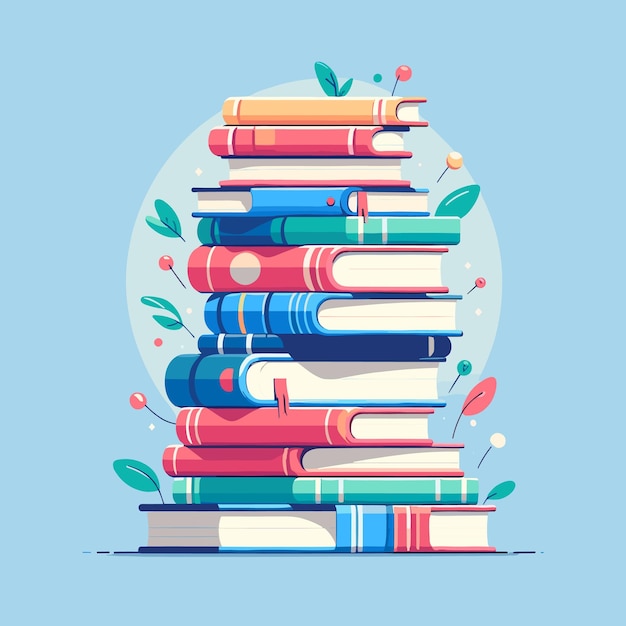 Stack of colorful books vector illustration generated ai