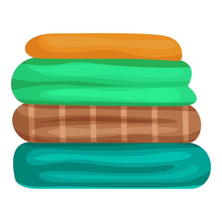 Vector stack of colorful and cozy blankets for winter warmth