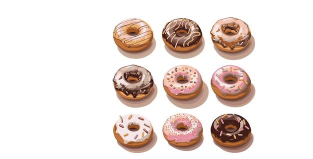 Vector stack of doughnuts sweets group