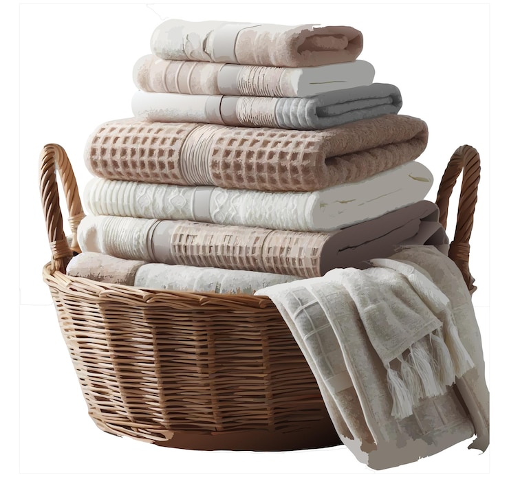 Vector a stack of folded towels with a white background