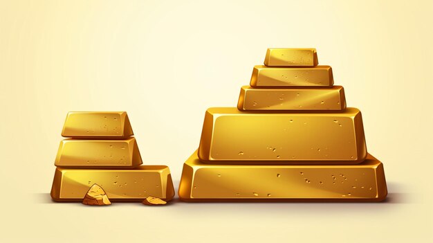 Vector a stack of gold bars with a gold background