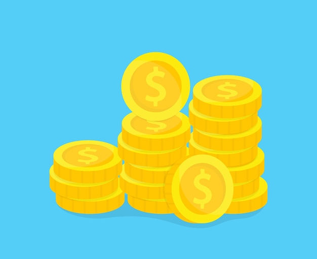 Stack of gold coins illustration.