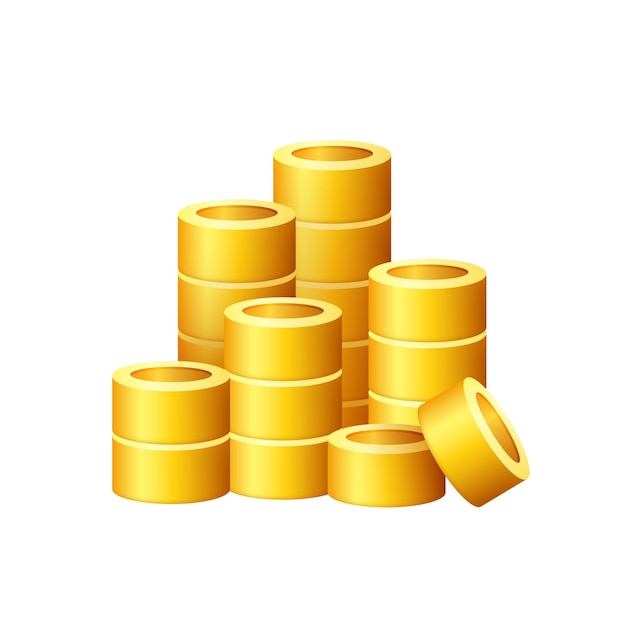Stack of gold coins Vector clipart isolated on white background