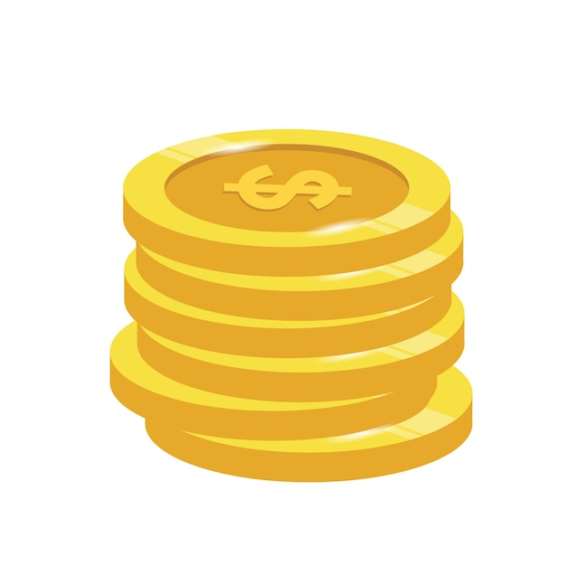 A stack of gold coins with the letter b on it