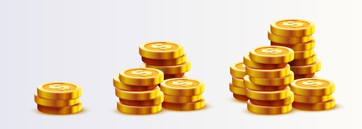 Vector stack of golden coins