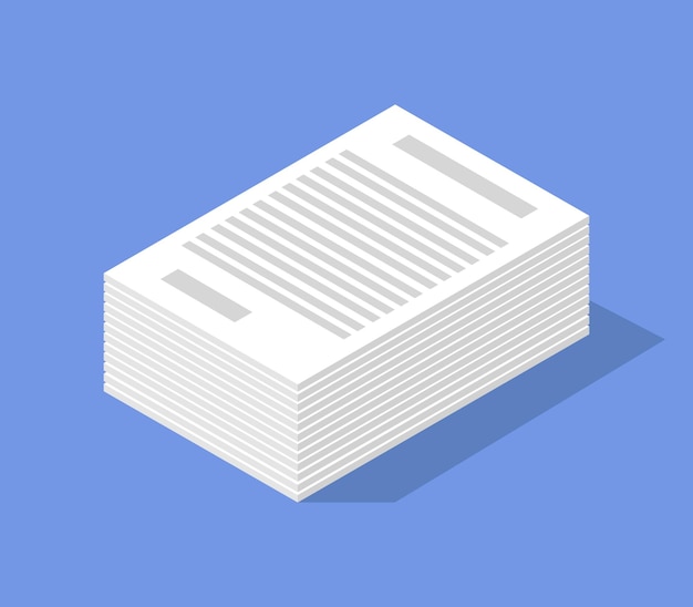 Vector stack of isometric documents