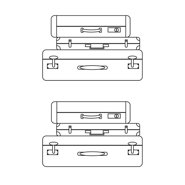 Pila di bagagli per viaggiare in stile linea isolato su sfondo bianco illustrazione vettorialepila di bagagli per viaggiare in stile linea isolato su sfondo bianco illustrazione vettoriale