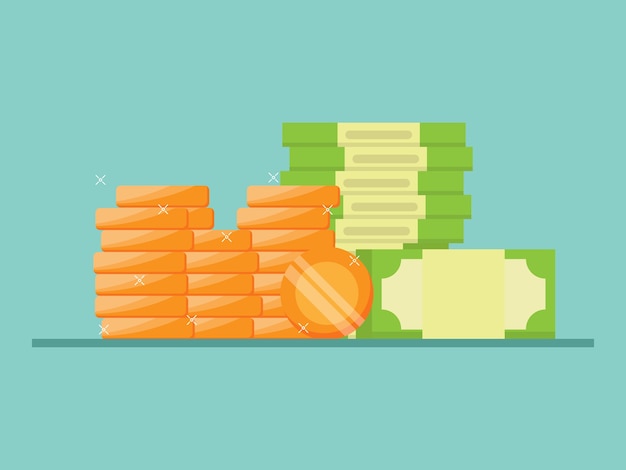 Stack of money  illustration flat