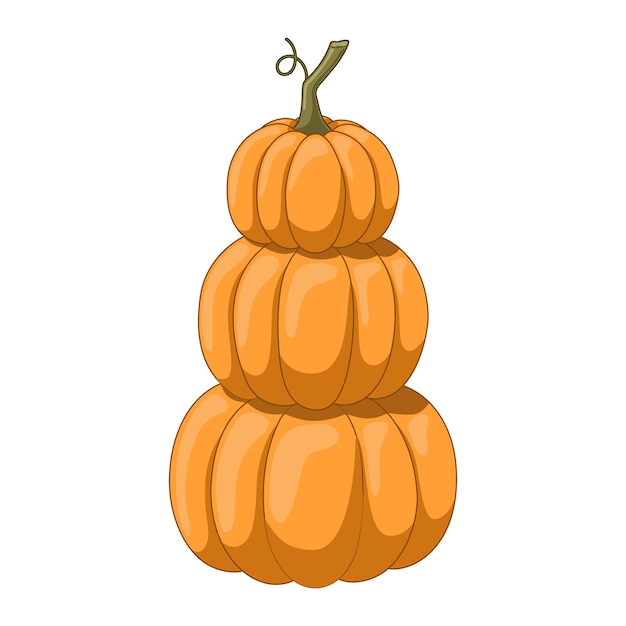 Stack of orange pumpkins vector illustration