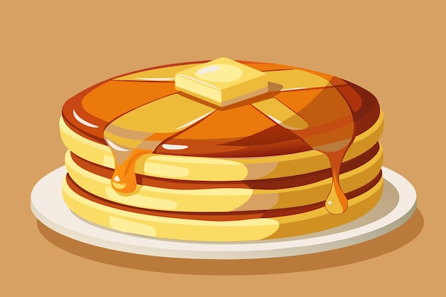 Vector a stack of pancakes with syrup on top