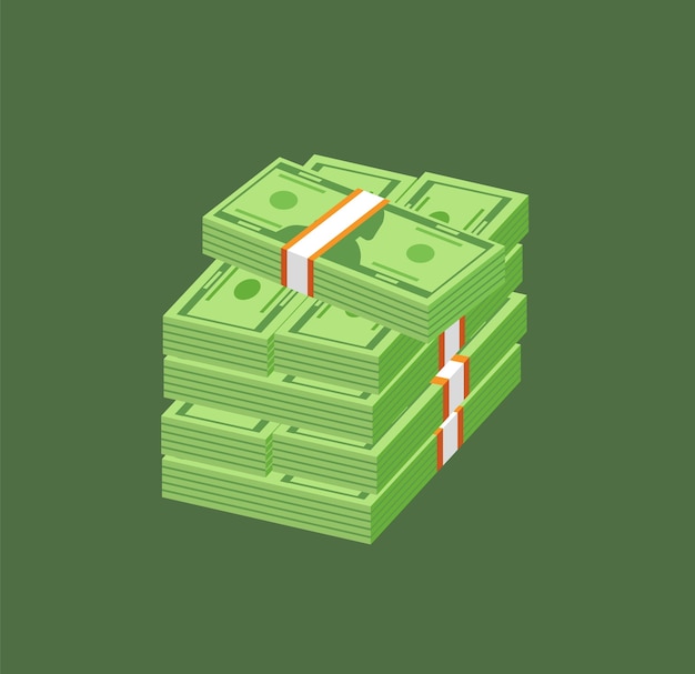 Premium Vector Stack of paper cash money or currency. american dollar
