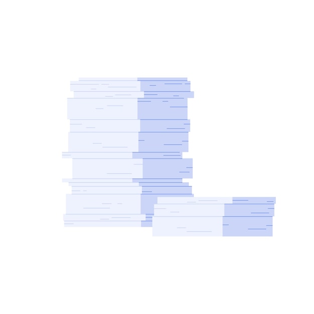 Vector stack of paper documents two unorganized pile of messy pages