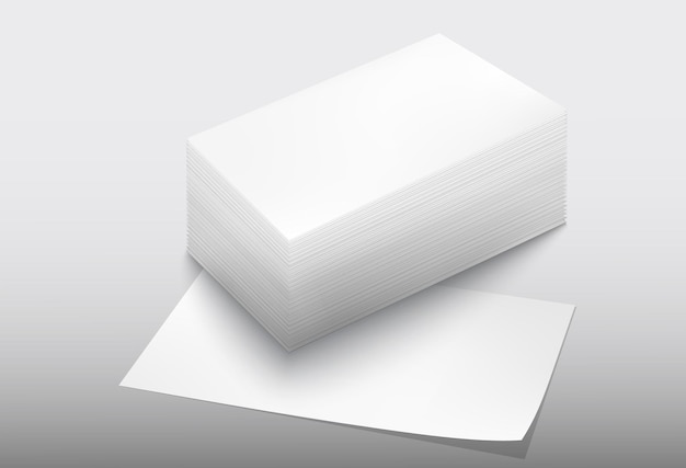 Vector stack of papers isolated on gray