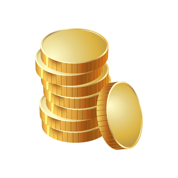 A stack of round gold coins.