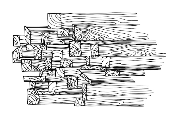 Una pila di legno segato tavole di parquet in legno prodotti per la costruzione