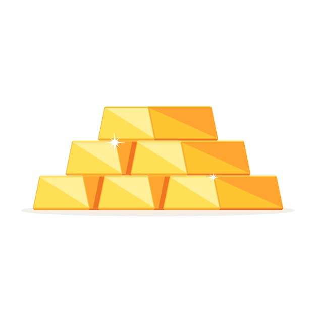 Vector stack of shiny gold bars