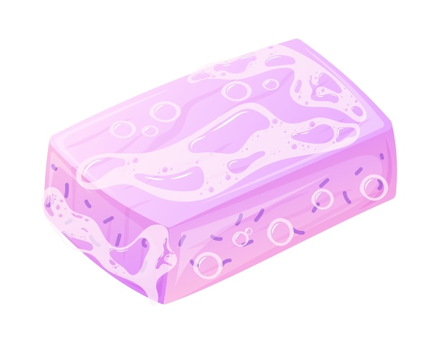 A stack of three handmade soap bars with foam and bubbles vector isolated cartoon illustration of natural hygiene product