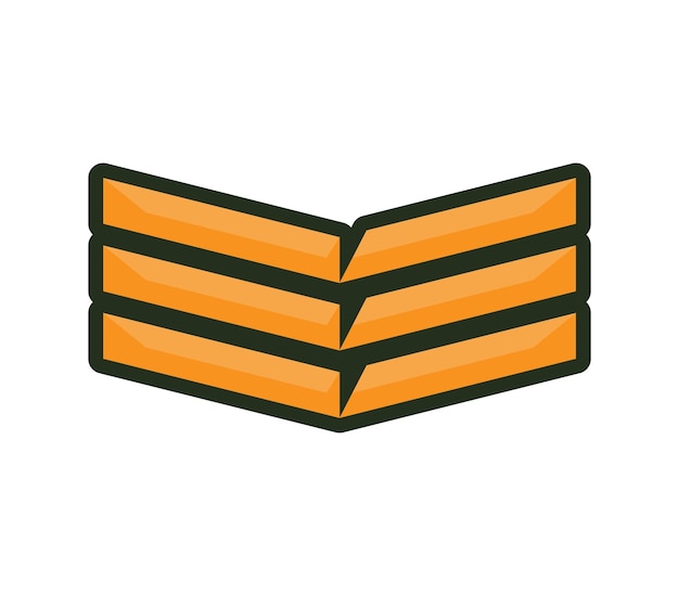Stack di tre libri arancione illustrazione vettoriale semplici libri colorati vista laterale per l'istruzione o temi di biblioteca