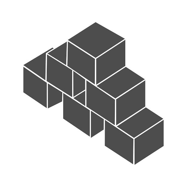 Stacked blocks box icon vector