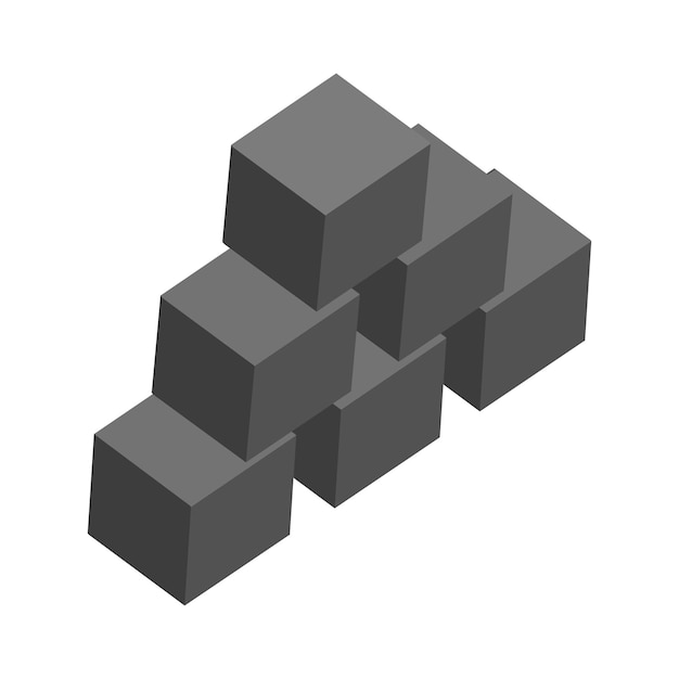 Stacked blocks box icon vector