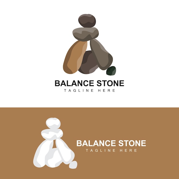 Stacked Stone Logo Design Balancing Stone Vector Building Material Stone Illustration Pumice Stone Illustration Walpapeer Stone