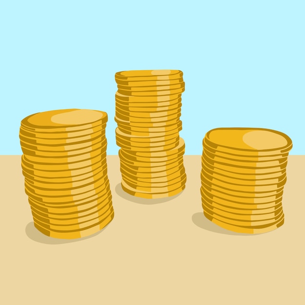 Stacks of coins.