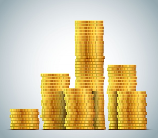 Stacks of gold coins  illustration