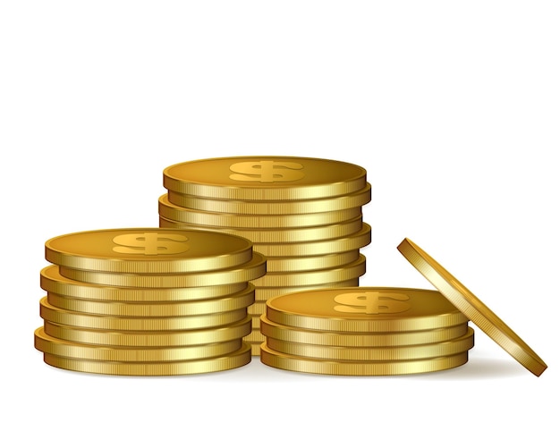 Stacks of golden coins