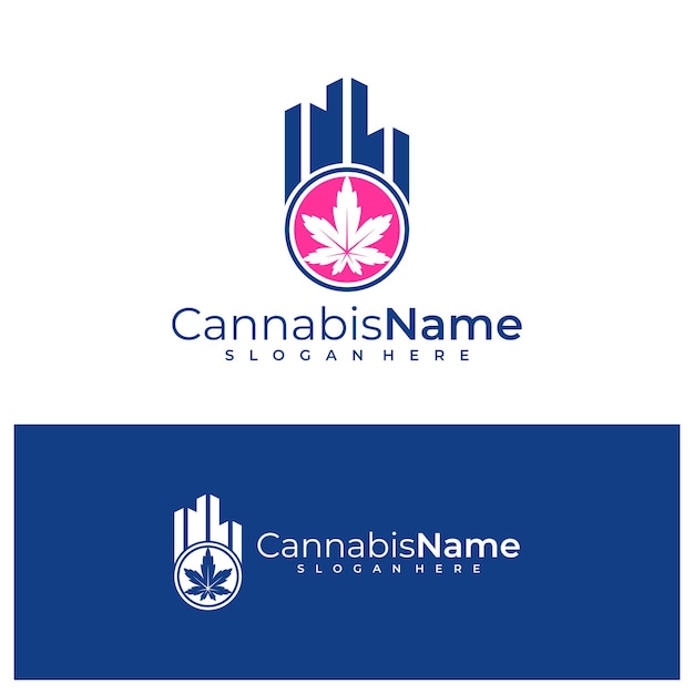 Stad Cannabis logo vector sjabloon Creatieve Cannabis logo ontwerpconcepten