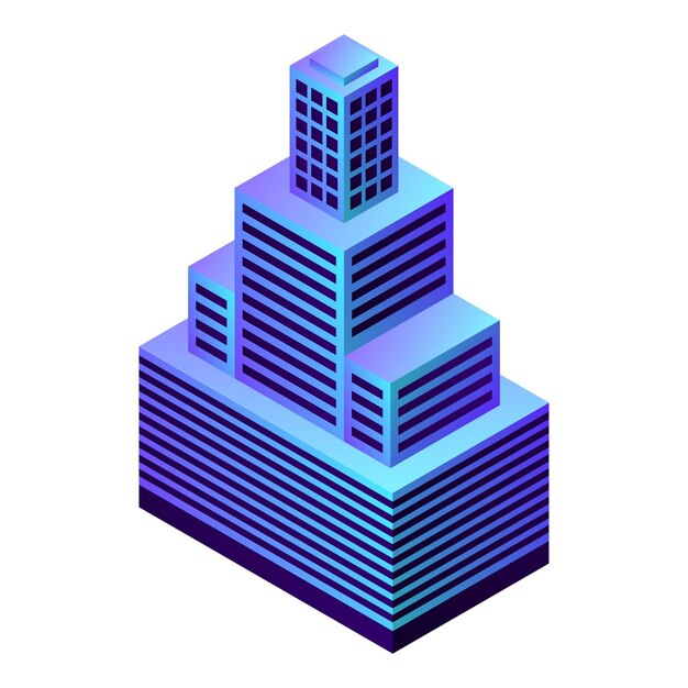 Stad gebouw pictogram Isometrisch van stad gebouw vector pictogram voor webdesign geïsoleerd op een witte achtergrond